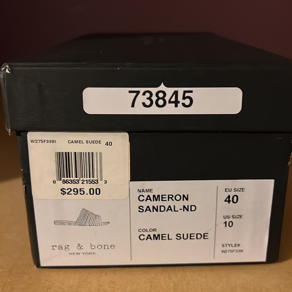 NIB $295 rag & bone | Cameron | Suede Sandals in Camel 10 | Fit Like 8.5 - Picture 13 of 13
